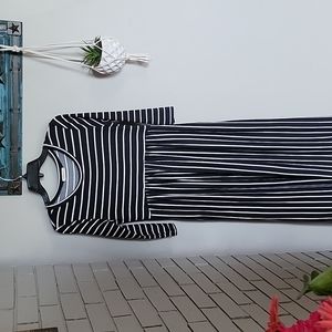 Reborn J long sleeve striped dress with pockets